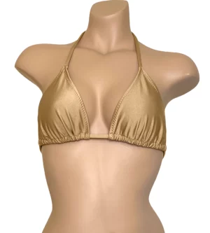 Gold triangle bikini top