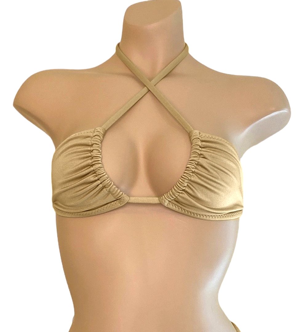 Gold triangle bikini top