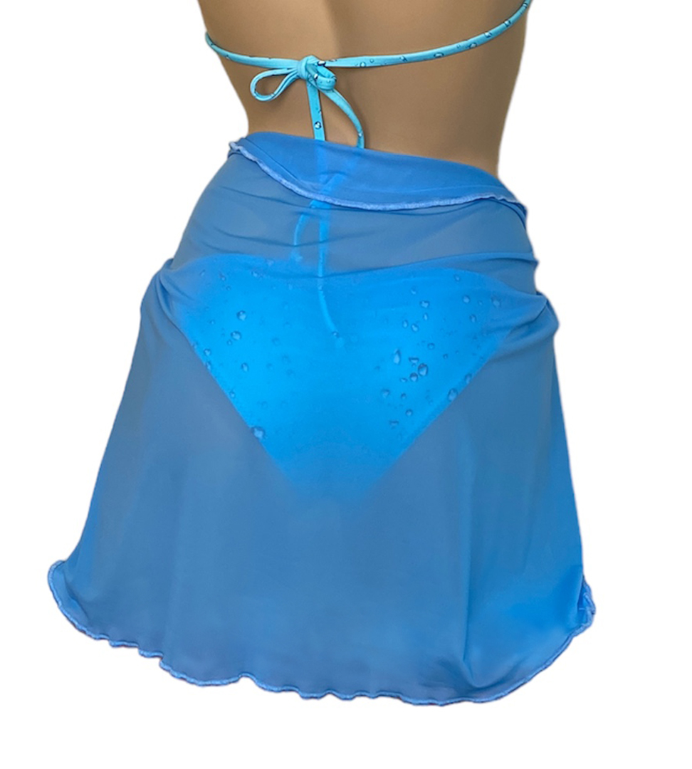 Peri blue wrap cover up back view