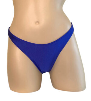 High cut ruched back cheeky bikini bottoms in Royal blue front view