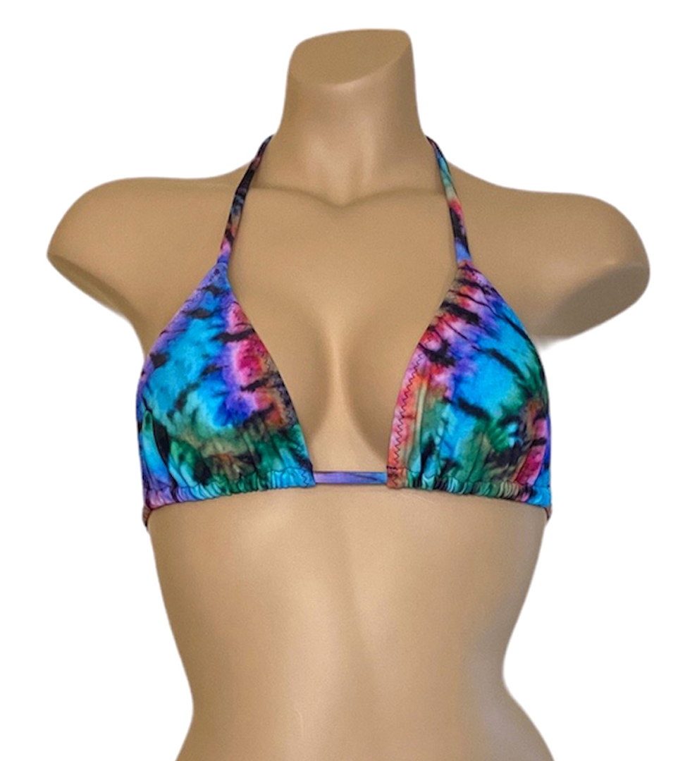 Tie dye triangle top front view