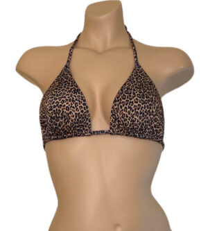 Cheetah print triangle bikini top