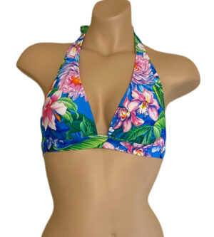Halter bikini top in tropic floral print