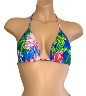 classic triangle bikini top in tropic floral print front view