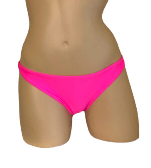 low waist bikini bottoms in hot pink front view