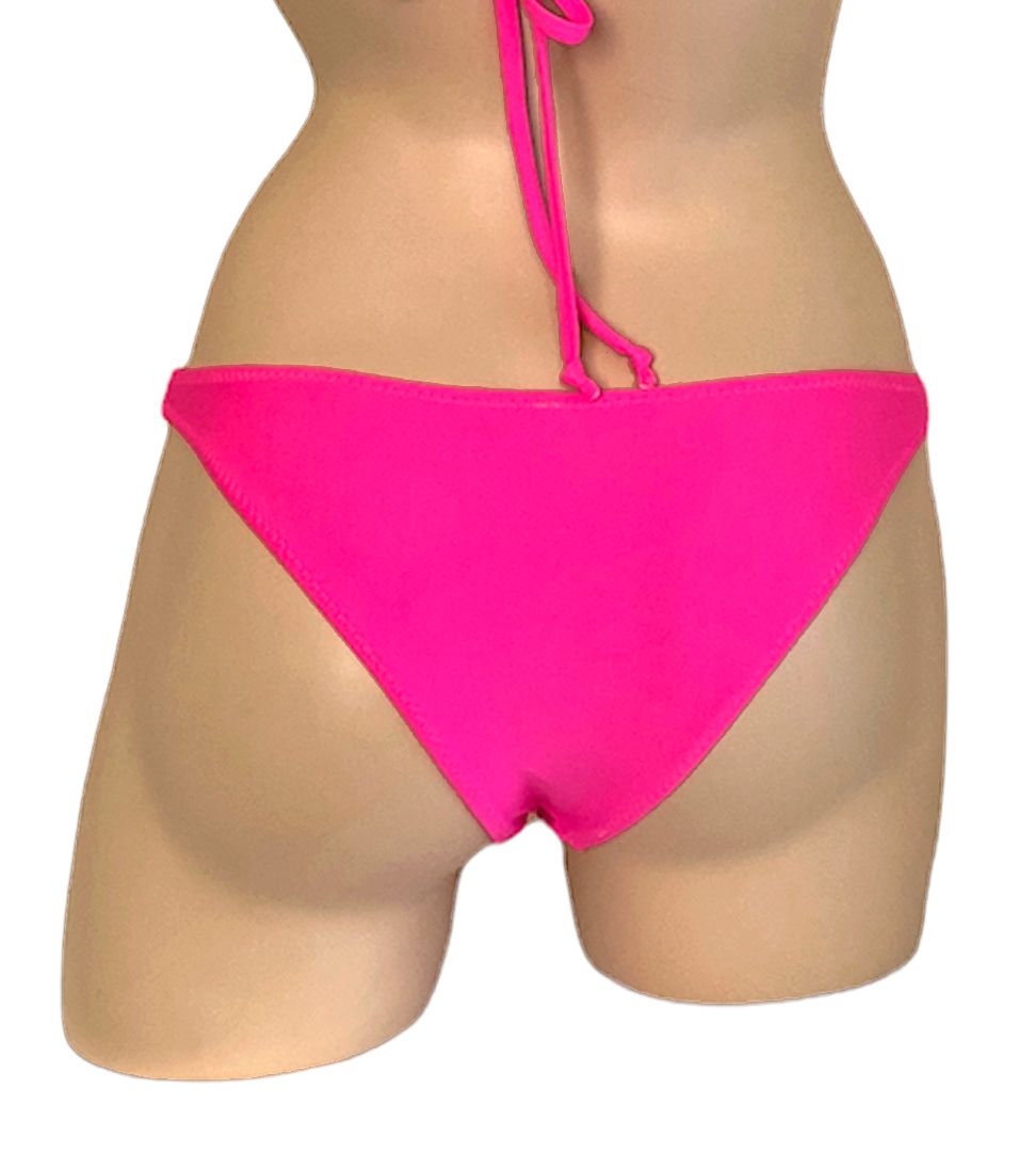 low rise, sporty bikini bottoms in hot pink back view