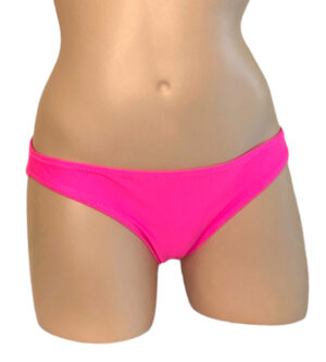 Hot pink low rise moderate coverage bikini bottoms front view