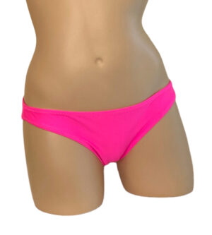 Hot pink low waist moderate coverage bikini bottoms