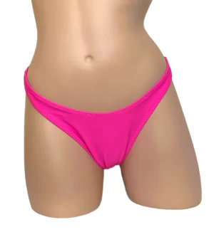 High cut, cheeky bikini bottoms in Hot Pink front view