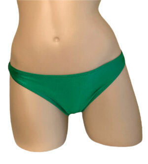low rise, sporty bikini bottoms in kelly green front view