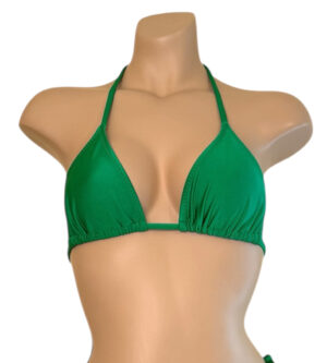 Kelly green triangle bikini top front view
