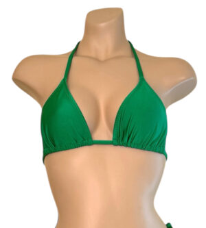Kelly green triangle bikini top front view