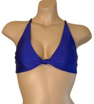 Knotted cross back bikini top in Royal Blue