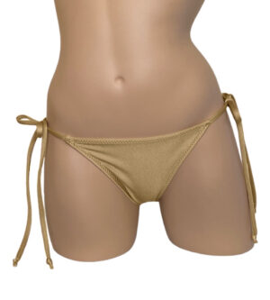Gold low waist tie side bikini bottoms