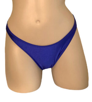 High cut ruched back bikini bottoms in Royal Blue front view