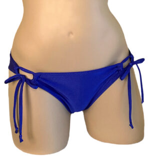Low waist, moderate coverage, tie side bikini bottoms in Royal blue front view