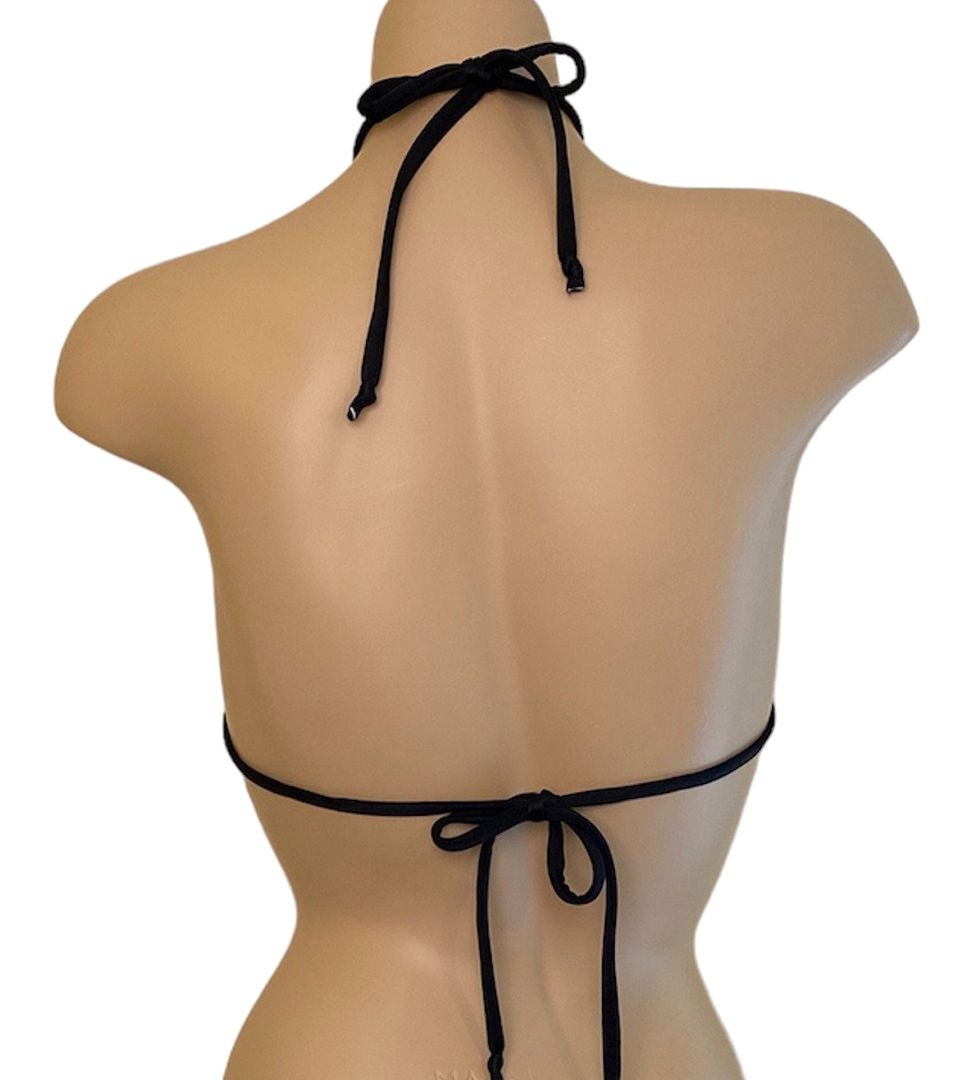 Triangle bikini top in black back view