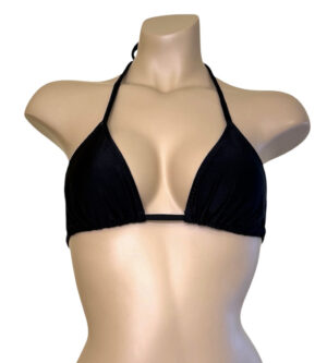 Black triangle bikini top front view