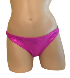 Low waist hip hugging bikini bottoms in glitter pink
