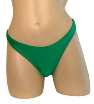 High cut cheeky bikini bottoms in Kelly green front view