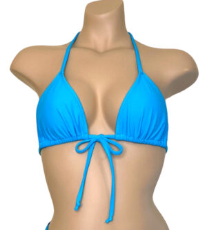 Triangle bikini top in turquoise front view