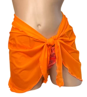 Tangerine wrap bikini cover up front view