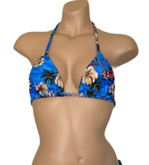 Triangle bikini top in vintage hawaii print