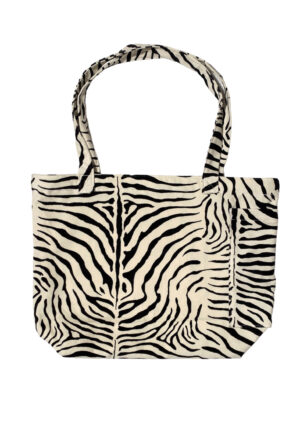 faux suede zebra print beach bag