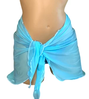 Light Turquoise bikini wrap cover up front view