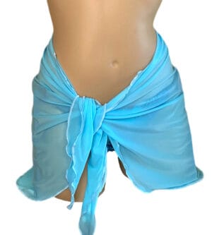 Stretch mesh bikini cover up in light turquoise