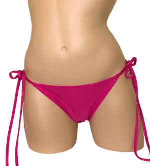 Low waist tie side extra cheeky bikini bottoms in Magenta front view