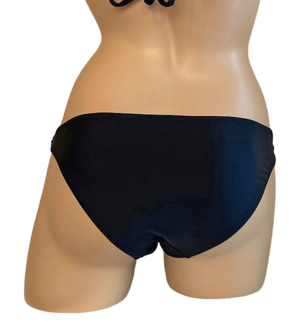 Black bikini bottoms back view