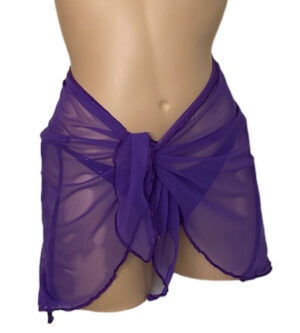 purple stretch mesh bikini wrap cover up