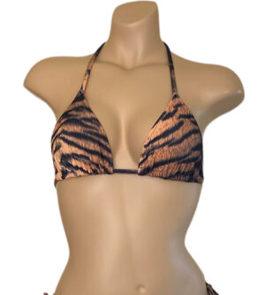 Triangle bikini top in tiger print