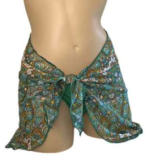 Green paisley bikini wrap cover up