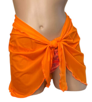 Tangerine bikini wrap cover up