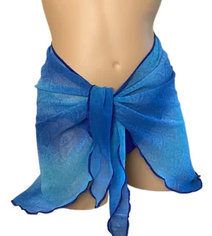 Blue Ombre bikini wrap cover up front view