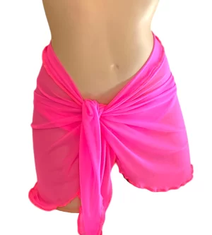 Hot pink bikini wrap cover up front view