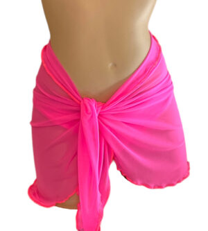 Hot pink bikini wrap cover up