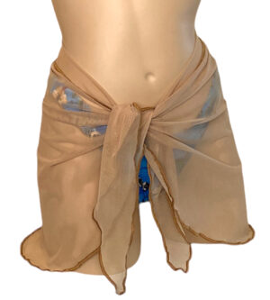 Tan bikini wrap cover up front view