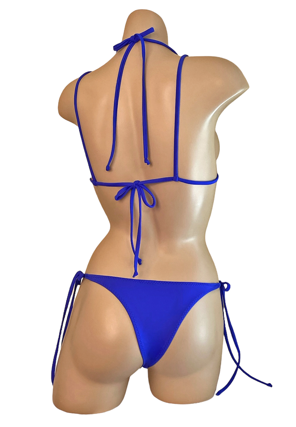 Cheeky ringer bikini set in ultra soft cobalt blue back view