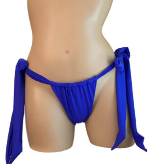 Devi tie side slider bikini bottoms in cobalt blue