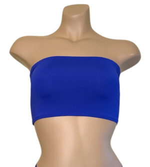 Tube bandeau style bikini top in cobalt blue