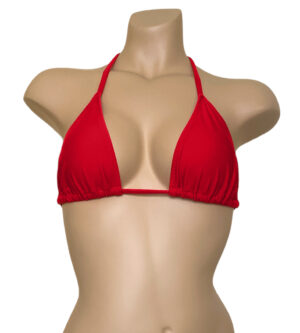 Triangle bikini top in red carmino