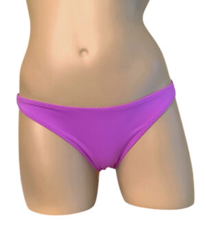 Low waist sporty bikini bottoms in orchid pink front view