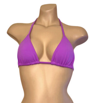Orchid pink triangle bikini top front view