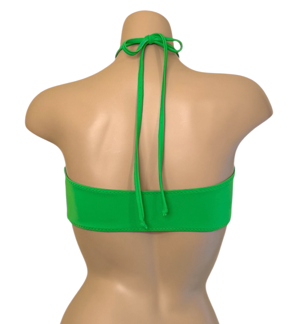 Bandeau bikini top in spring green back view